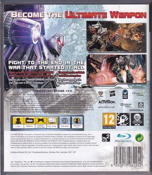 Transformers War for Cybertron - PS3  (B Grade) (Genbrug)
